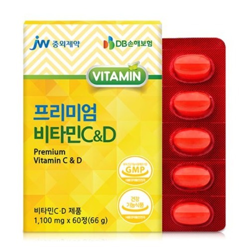 M JW중외제약 프리미엄 비타민C D 1100mg x 60정 - 영양제