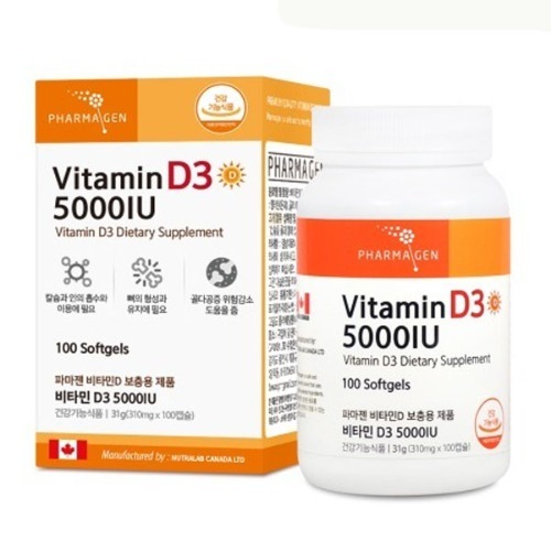 M 파마젠 비타민 D3 5000IU 310mg x 100캡슐 - 비타민D 영양제