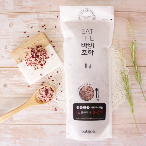 M 씻지않고 물만부어 바로취사하는 홍국쌀 1kg 컬러영양쌀